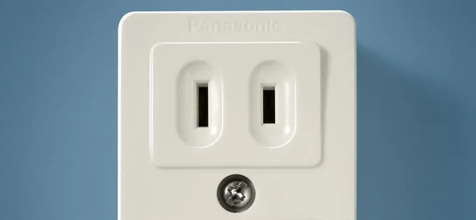 A two-slot wall socket in Japan