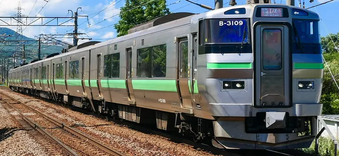 A JR Hokkaido 733 series train of the kind used on the Rapid Airport service