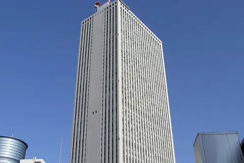 Sunshine 60 skyscraper in Ikebukuro, Tokyo, seen from below against the sky