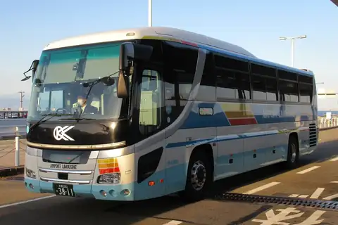 Osaka Airport Transport limousine bus with AIRPORT LIMOUSINE on its side at Kansai Airport