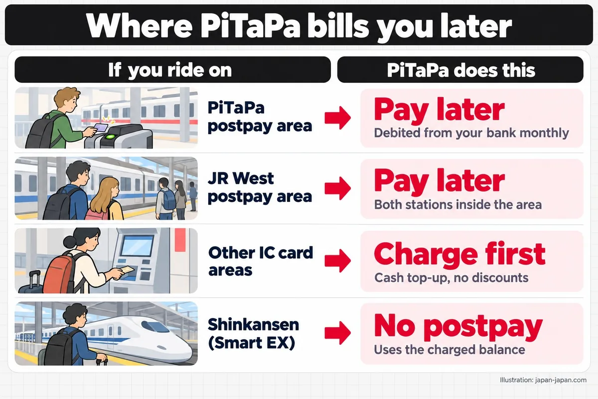 Where PiTaPa bills you later. If you ride on. PiTaPa does this. PiTaPa postpay area. Pay later.
