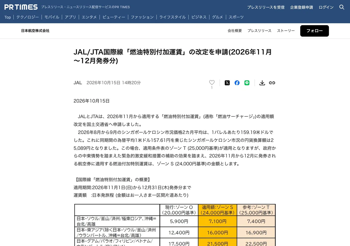 Screenshot of a page from prtimes.jp cited in this article (in Japanese)
