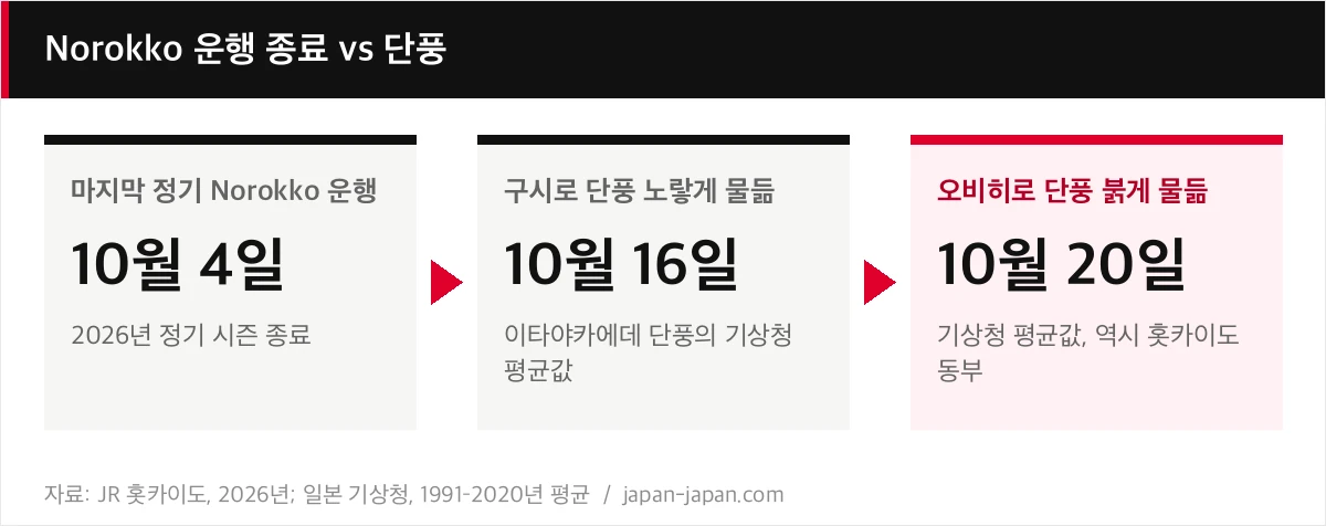 Norokko 운행 종료 vs 단풍
